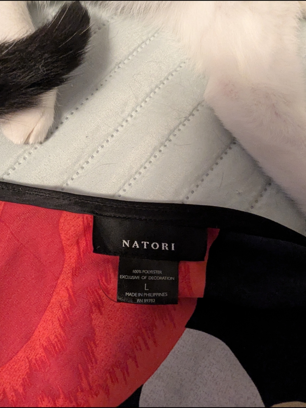 Natori Navy Slip with Bright Orange Floral Print